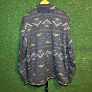 Men's Geometric Pattern Blue Gray Sweater